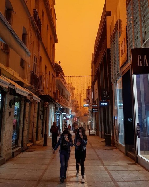 orange colored haze