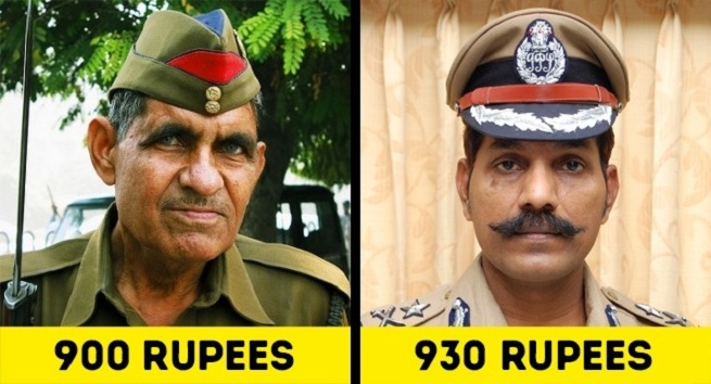 Policemen are paid for the upkeep of a moustache