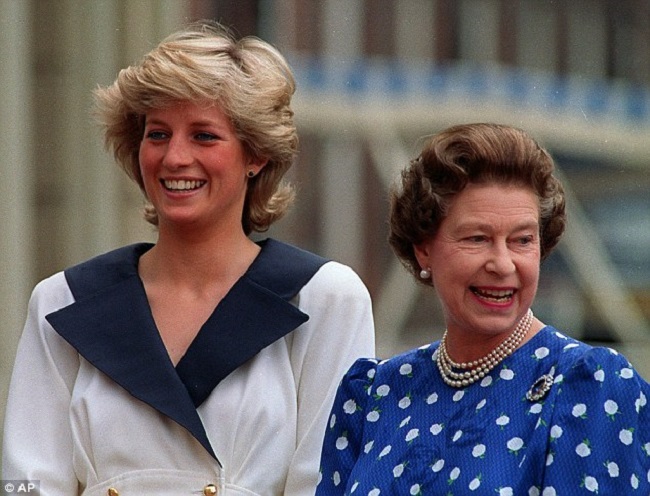 queen and princess diana