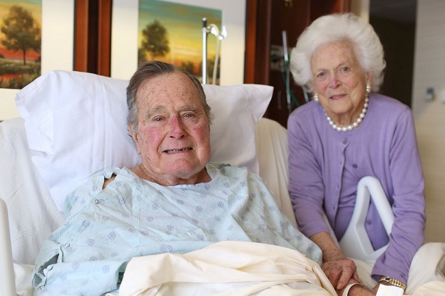 gerge h w bush in hospital 