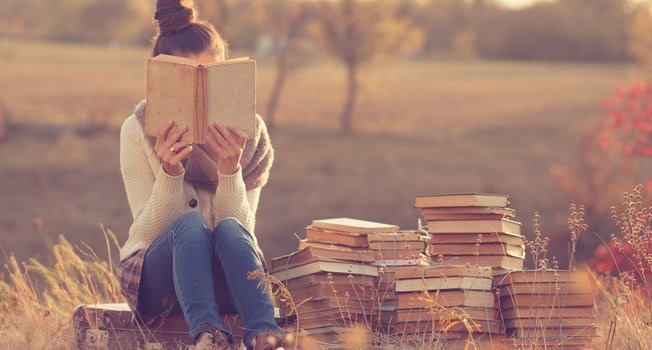 girl reading book 