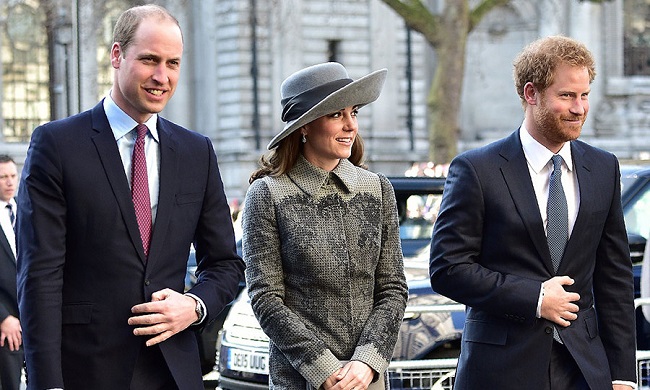 Kate Middleton, Prince William and Prince Harry 