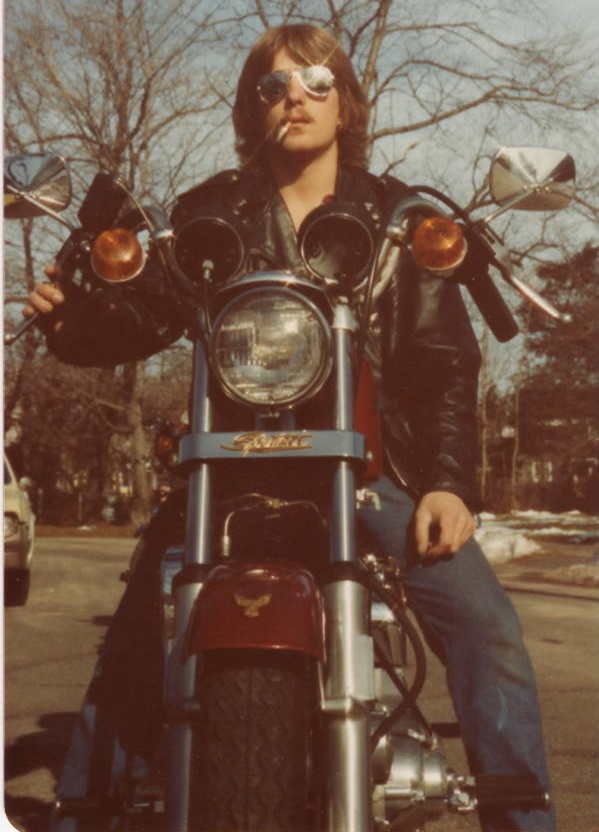 leather jacket and jeans