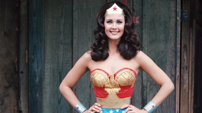 Lynda Carter on set of Wonder Woman