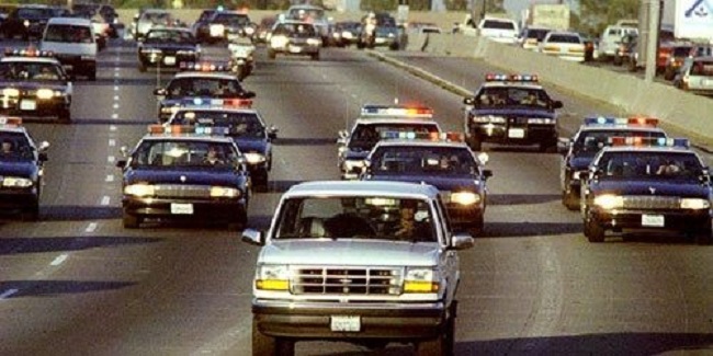 O.J Simpson being chased by police