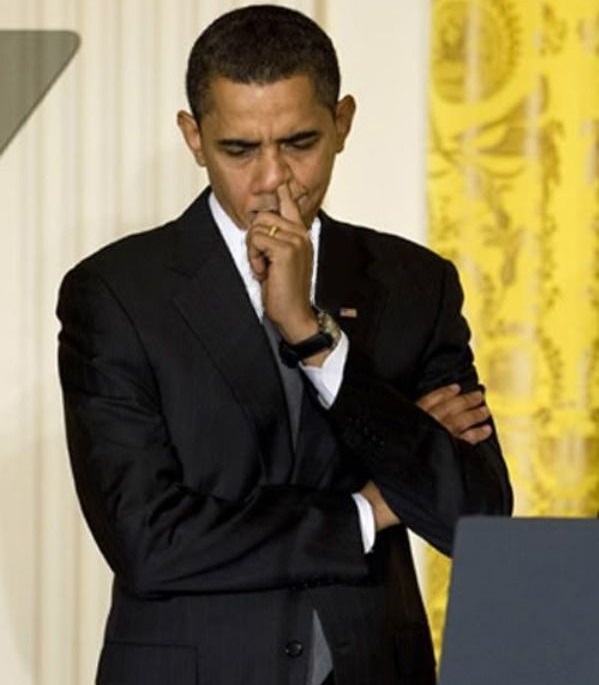 obama picking nose