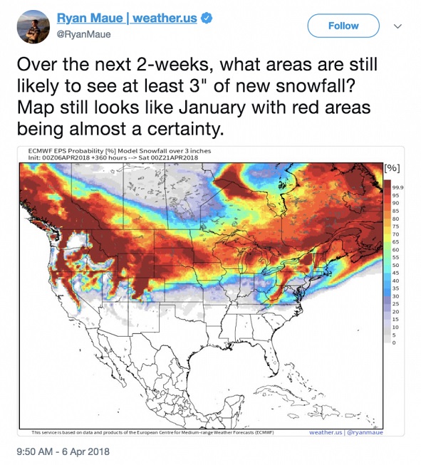 Severe snowfall in Eastern US and Canada