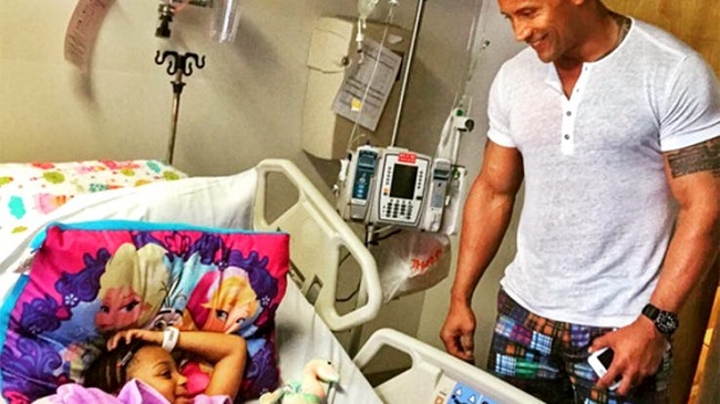 the rock visited hospital 