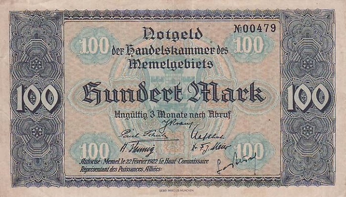 100 pfennig – emergency notes issued by Germany