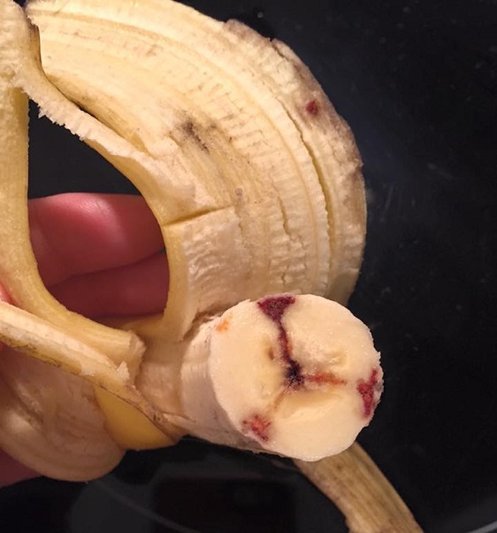 Banana with red line