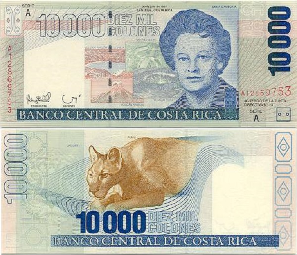 Colon –the currency of Costa Rica