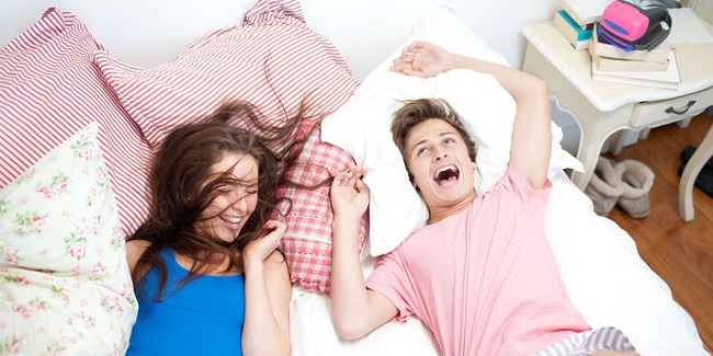 couple having fun in bed