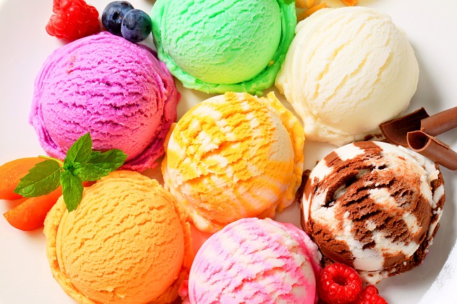 Different falvours of ice cream