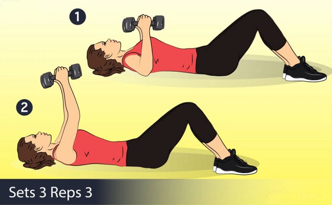 Dumbbell floor chest press