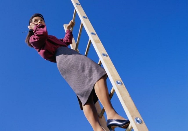 Girl climbing ladder