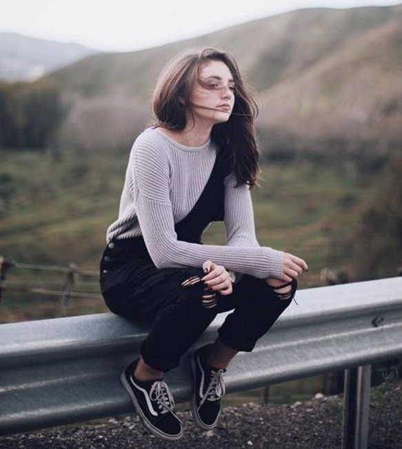 Girl sitting alone