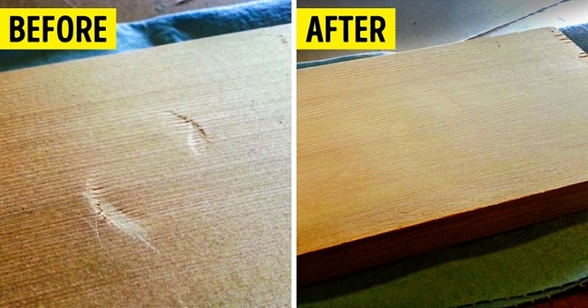 How to remove dent from wood