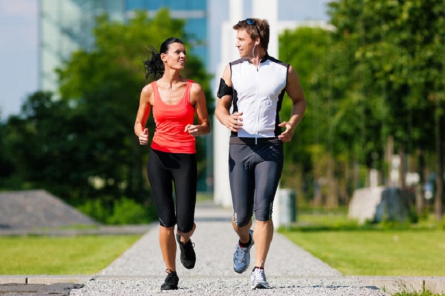 jogging together