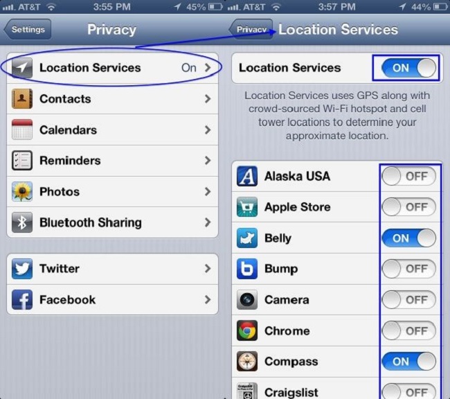 Location services 