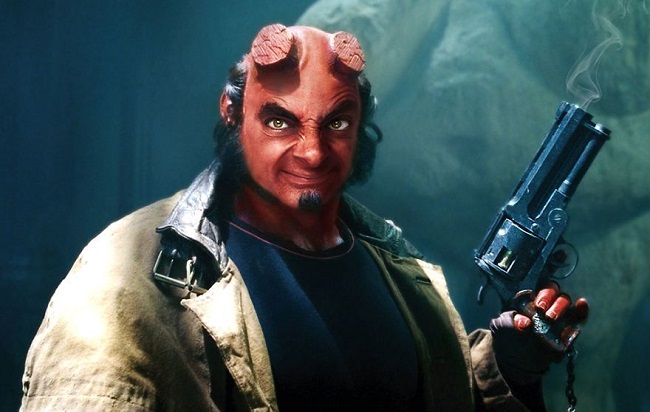 Mr bean as hellboy