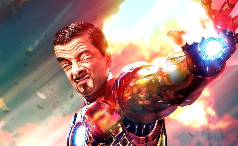 Mr. bean as iron man