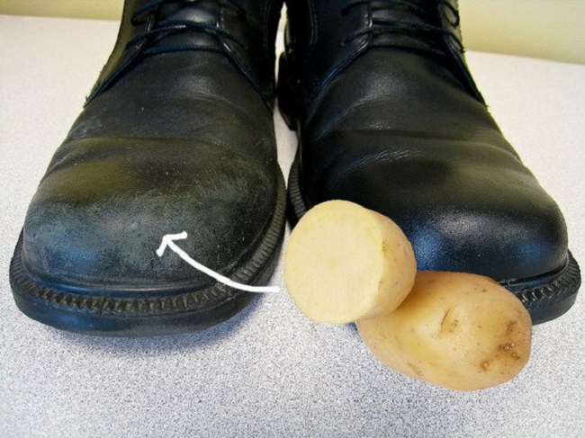 Potatoes = clean shoes