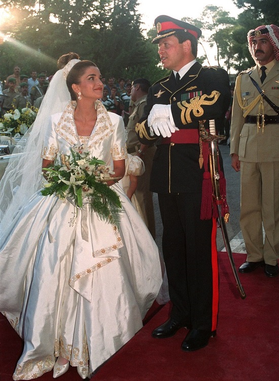 Queen Rania wedding dress