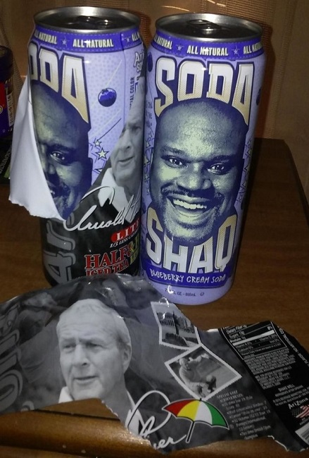 Shaq hiding inside Arnold Palmer