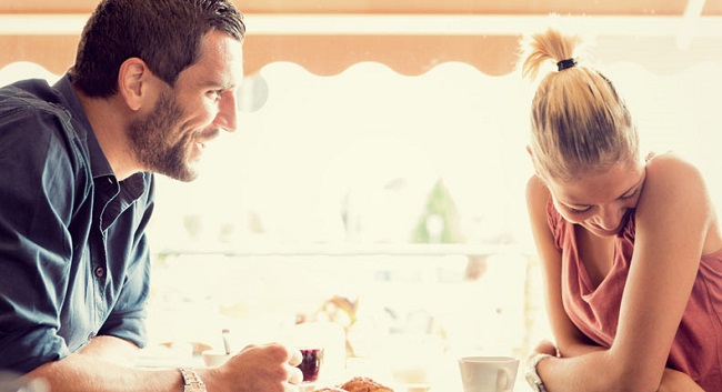 Smiling girl on first date