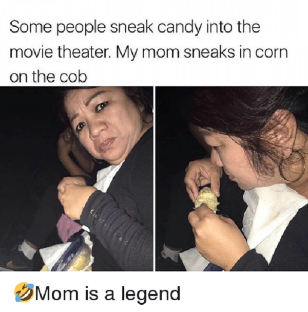 Sneaking stuff into movie theaters