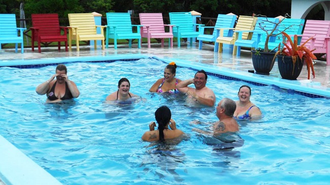 Swimming in the pool