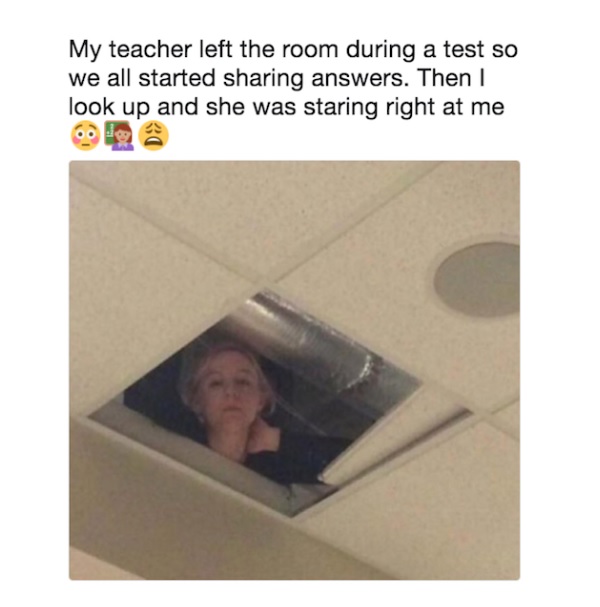 Teacher looking at the kids