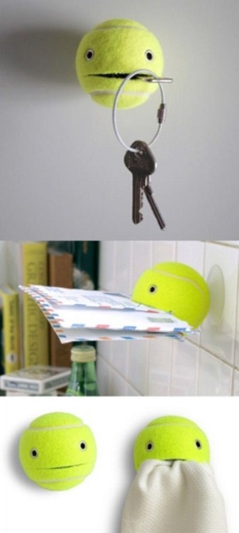 Tennis balls as holders