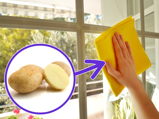 Use potatoes to clean glass