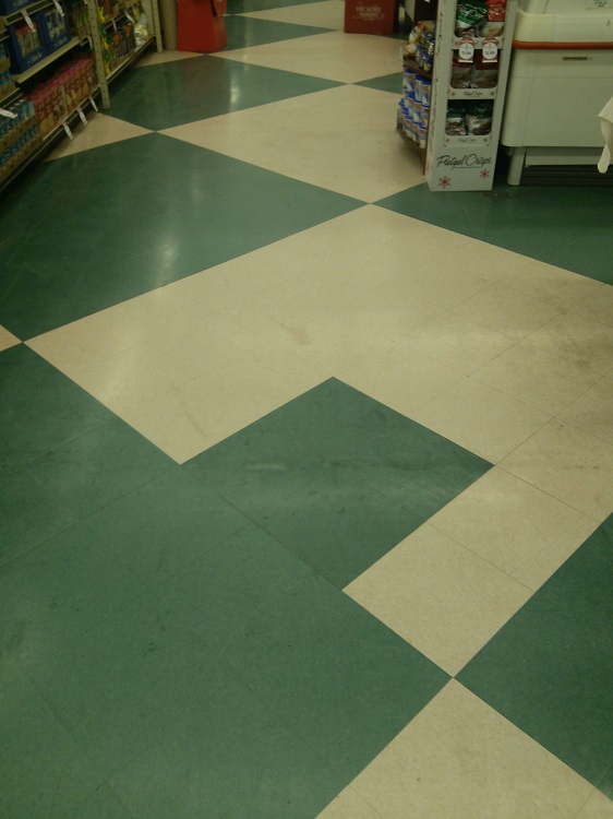 wrong tile fixing on the floor 