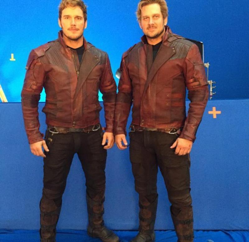 Chris Pratt and his stunt double Tony McFarr