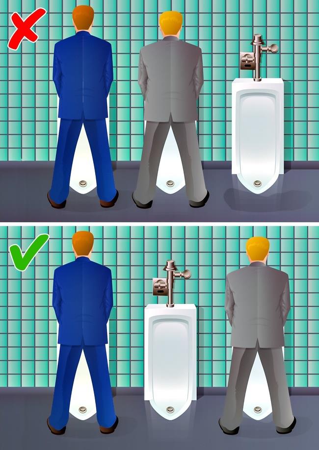 Men Keep A Urinal Gap