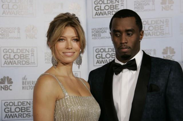 Sean “Diddy” Combs staring at Jessica Biel