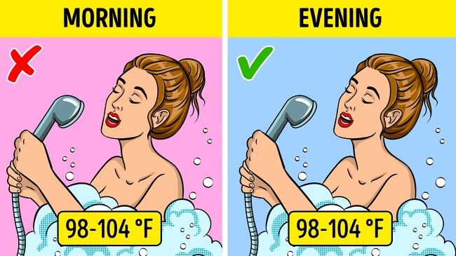 Taking hot shower or bath