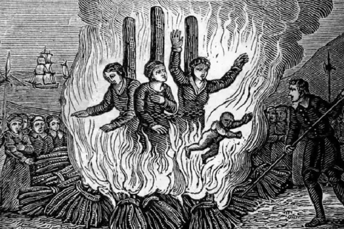 Those found guilty of witchcraft were strangled and burned at the stake Those found guilty of witchcraft were strangled and burned at the stake
