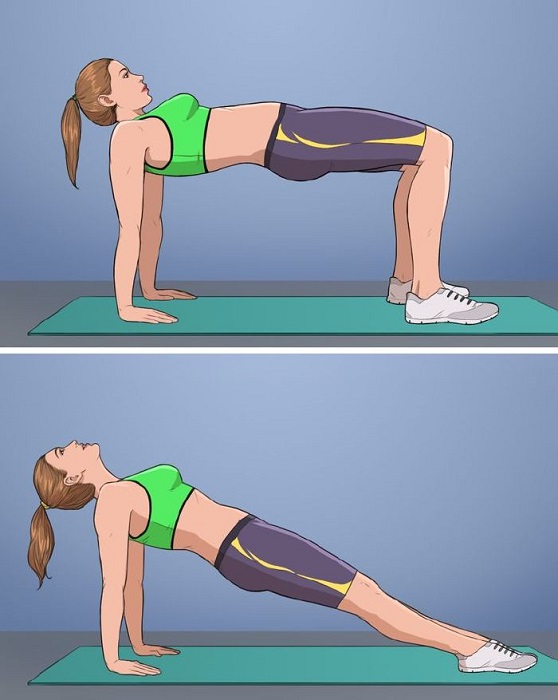 Reverse tabletop and reverse plank pose