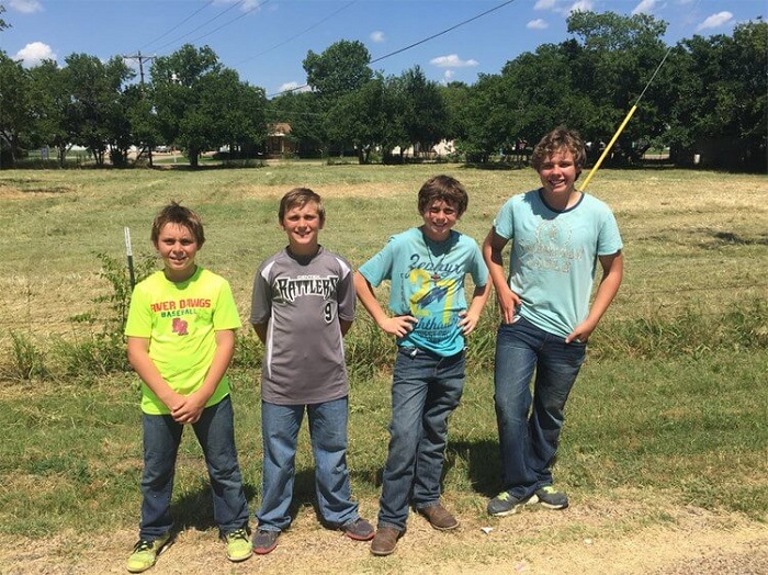 Help did come to her rescue in the form of fourteen boys Help did come to her rescue in the form of fourteen boys