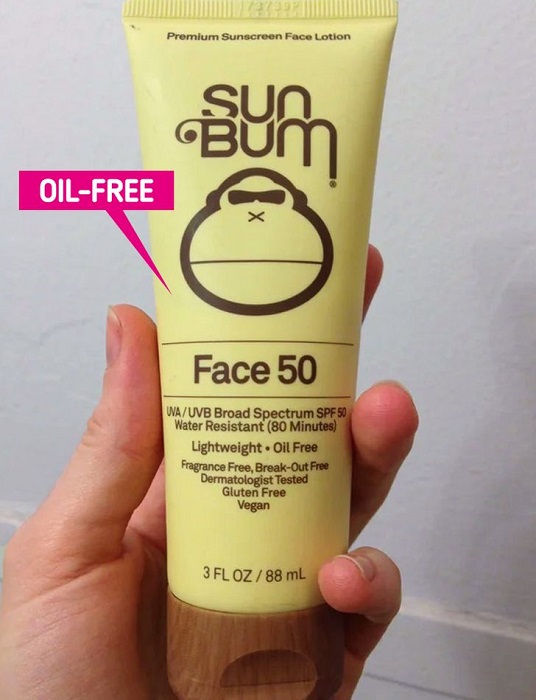 Use a sunscreen free of oil